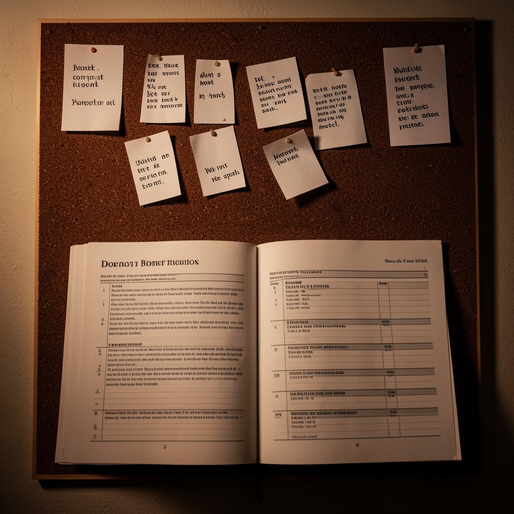 Thai and English caption drafts pinned above a donor report spread