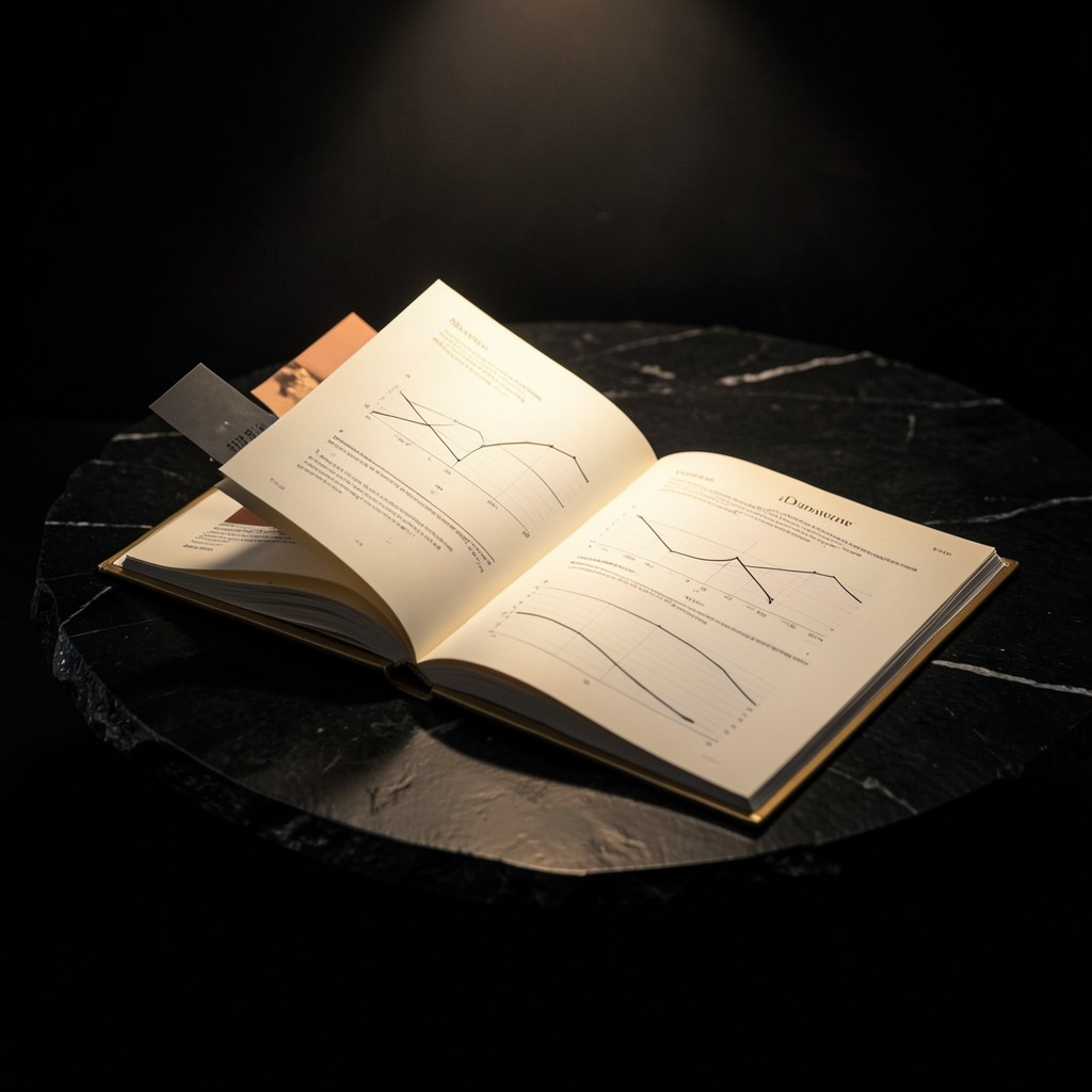 Open annual donor report booklet with elegant charts under soft warm lighting
